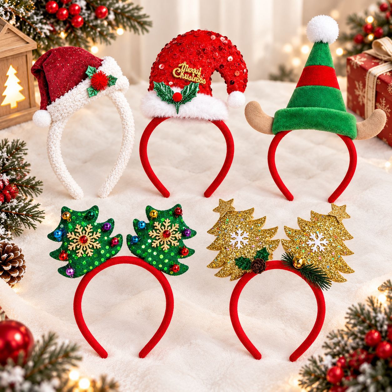 Reindeer Antlers Headband - Serre-tête de Noël, chapeau de Père