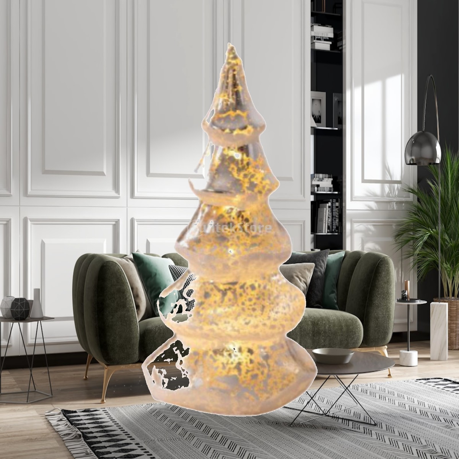 Christmas Tree Artificial - Figurine de Noël en verre, décoration