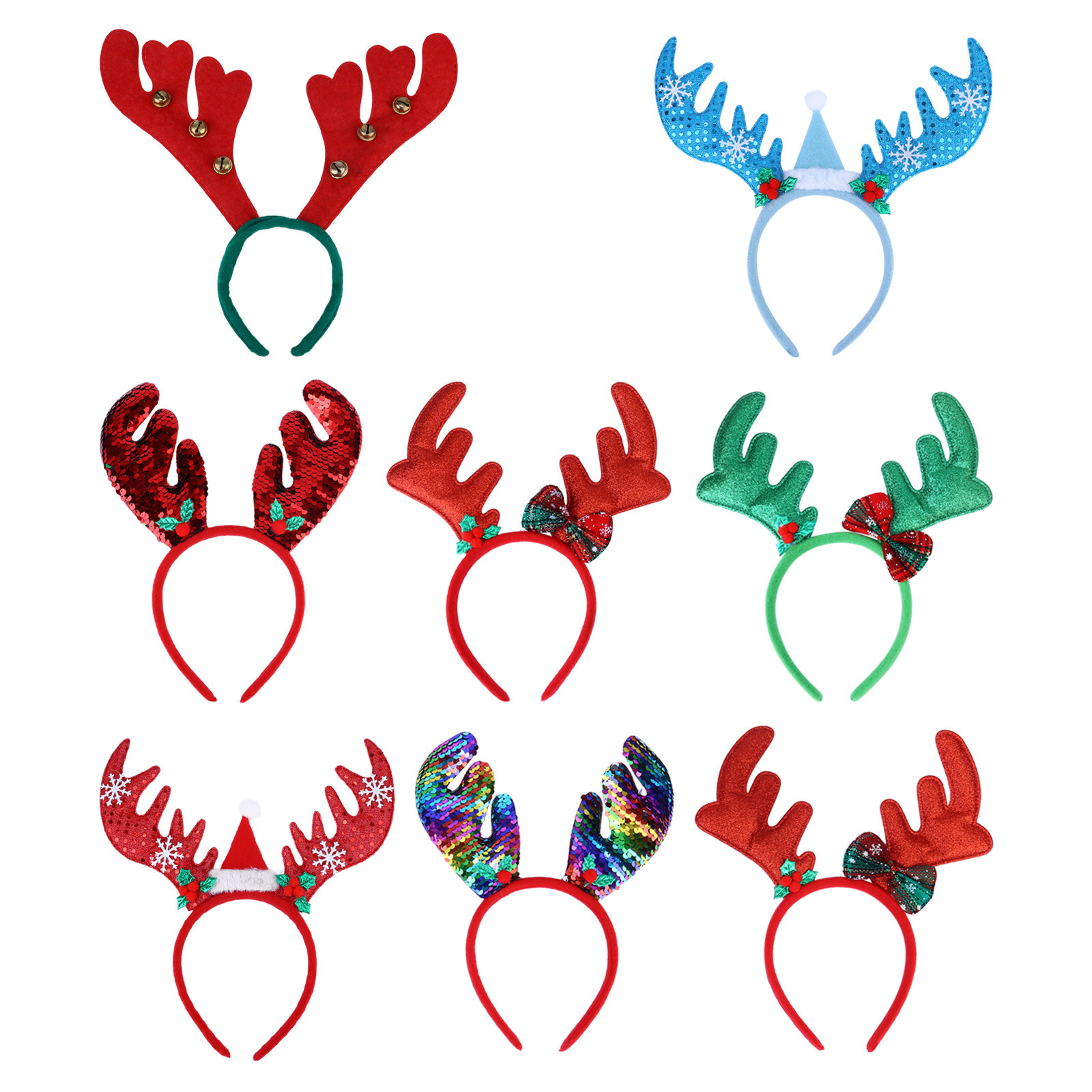 Reindeer Antlers Headband - 8 pièces, serre-tête en forme de