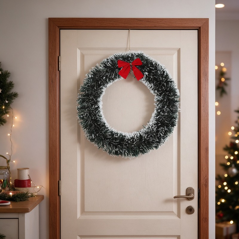 Couronne de Noël simple en gui - Tinsel Garland Decoration avis et prix