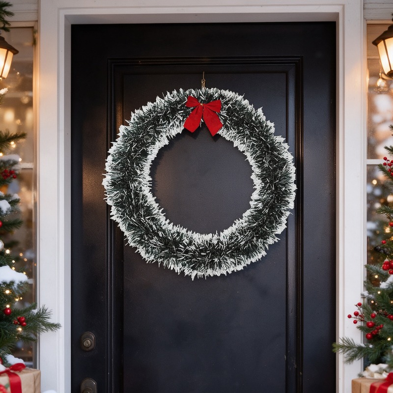 Couronne de Noël simple en gui - Tinsel Garland Decoration avis et prix