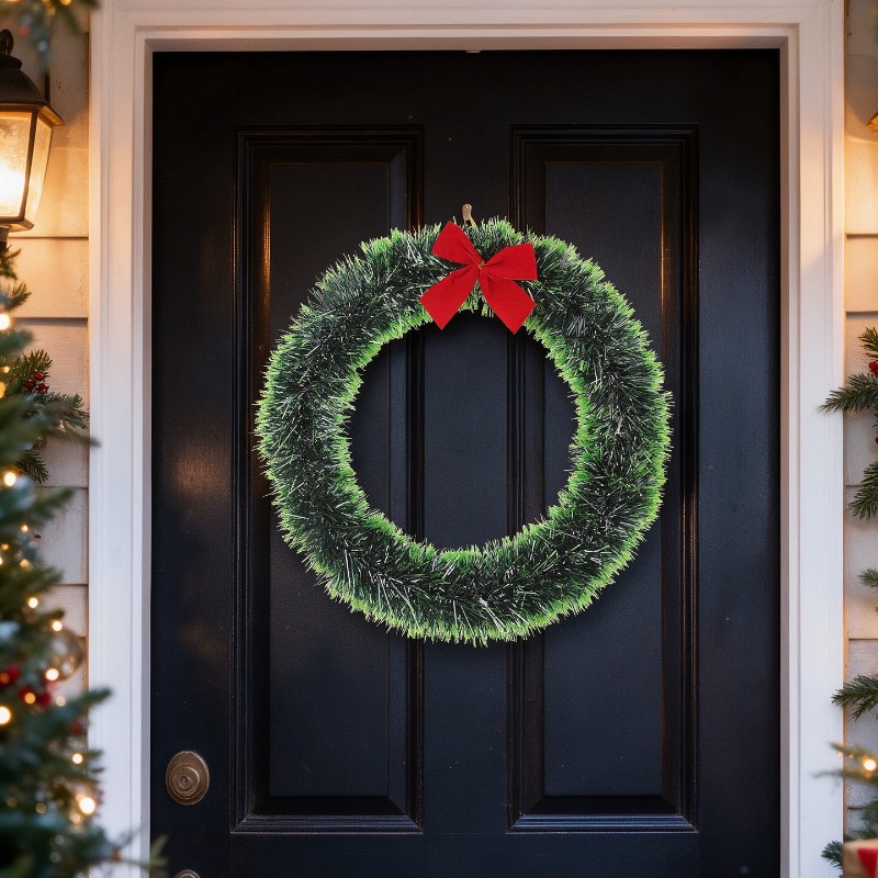 Couronne de Noël simple en gui - Tinsel Garland Decoration avis et prix